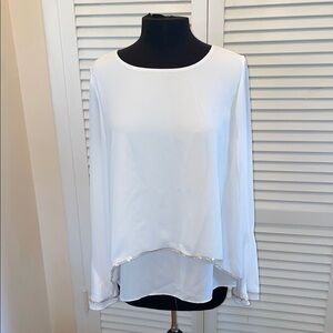 Joseph Ribkoff White Asymmetrical Relaxed Top